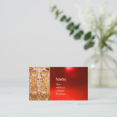 CARTE DE VISITE RENAISSANCE GROTESQUE FACE, GOLD FLORAL, RUBY ROUG (Debout devant)