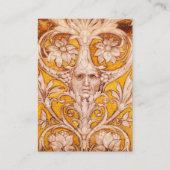 CARTE DE VISITE RENAISSANCE GROTESQUE FACE, PARCHEMENT FLORAL OR (Dos)