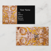 CARTE DE VISITE RENAISSANCE GROTESQUE VISAGE, NOIR OR MONOGRAM (Devant / Derrière)