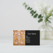 CARTE DE VISITE RENAISSANCE GROTESQUE VISAGE, NOIR OR MONOGRAM (Debout devant)