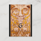 CARTE DE VISITE RENAISSANCE GROTESQUE VISAGE, OR NOIR FLORAL (Dos)