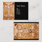 CARTE DE VISITE RENAISSANCE GROTESQUE VISAGE, OR NOIR FLORAL (Devant / Derrière)