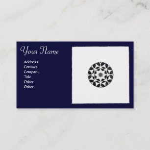 Carte De Visite RENAISSANCE HARMONIE Bleu Blanc Géométrique Floral