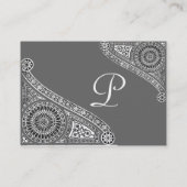 Carte De Visite RENAISSANCE Monogram 2 gris (Dos)