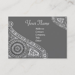 Carte De Visite RENAISSANCE Monogram 2 gris