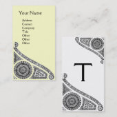 Carte De Visite RENAISSANCE Monogramme 1 crème (Devant / Derrière)