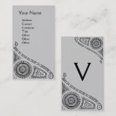 Carte De Visite RENAISSANCE Monogramme 1 gris clair (Devant / Derrière)
