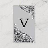 Carte De Visite RENAISSANCE Monogramme 1 gris clair (Dos)