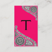 Carte De Visite RENAISSANCE Monogramme 1 rose (Dos)