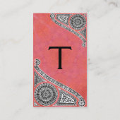 Carte De Visite RENAISSANCE Monogramme 1 rose antique brillant (Dos)