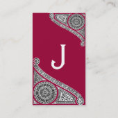 Carte De Visite RENAISSANCE Monogramme 1 rouge (Dos)