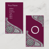 Carte De Visite RENAISSANCE Monogramme 1 rouge (Devant / Derrière)