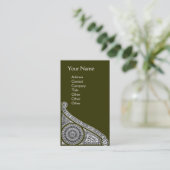 Carte De Visite RENAISSANCE Monogramme 1 vert (Debout devant)