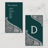 Carte De Visite RENAISSANCE Monogramme 1 vert (Devant / Derrière)