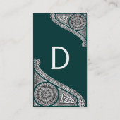 Carte De Visite RENAISSANCE Monogramme 1 vert (Dos)