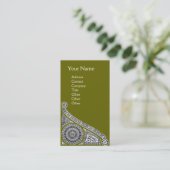 Carte De Visite RENAISSANCE Monogramme 1 vert (Debout devant)