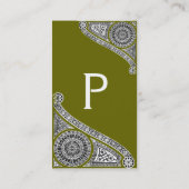 Carte De Visite RENAISSANCE Monogramme 1 vert (Dos)
