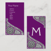 Carte De Visite RENAISSANCE Monogramme 1 violet (Devant / Derrière)
