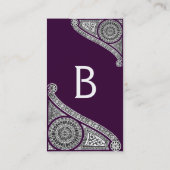 Carte De Visite RENAISSANCE Monogramme 1 violet foncé (Dos)