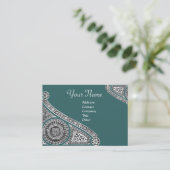 Carte De Visite RENAISSANCE Monogramme 2 bleu vert (Debout devant)