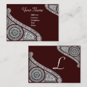 Carte De Visite RENAISSANCE Monogramme 2 brun foncé (Devant / Derrière)