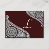 Carte De Visite RENAISSANCE Monogramme 2 brun foncé (Dos)