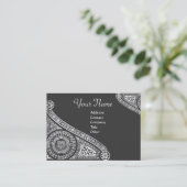 Carte De Visite RENAISSANCE Monogramme 2 gris foncé (Debout devant)