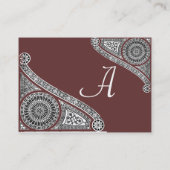 Carte De Visite RENAISSANCE Monogramme 2 rouge brun (Dos)