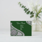 Carte De Visite RENAISSANCE Monogramme 2 vert (Debout devant)