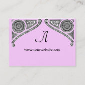 Carte De Visite RENAISSANCE MONOGRAMME ,rose (Dos)