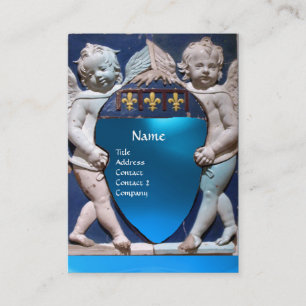 Carte De Visite RENAISSANCE PETITE ANGELS MONOGRAM, Blue Sapphire