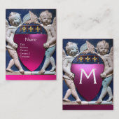 Carte De Visite RENAISSANCE PETITES ANGES MONOGRAM Améthyste rose (Devant / Derrière)