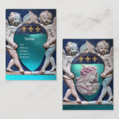 Carte De Visite RENAISSANCE PETITES ANGES MONOGRAM Blue Aquamarine (Devant / Derrière)