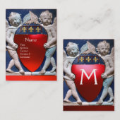 Carte De Visite RENAISSANCE PETITES ANGES MONOGRAM Rubis rouge (Devant / Derrière)