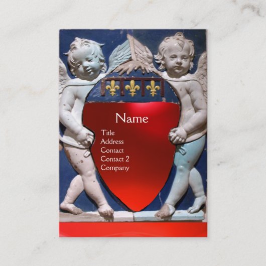 Carte De Visite RENAISSANCE PETITES ANGES MONOGRAM Rubis rouge (Devant)