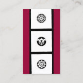 Carte De Visite RENAISSANCE Rouge noir blanc Géométrique Floral (Dos)