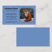 Carte De Visite Renard rouge mignon en neige hivernale (Devant / Derrière)