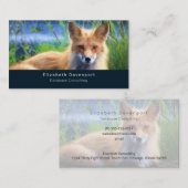 Carte De Visite Renard rouge se tenant dans l'herbe Image de la fa (Devant / Derrière)