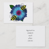 Carte De Visite Rencontre des abeilles de miel sur la fleur bleue (Devant / Derrière)