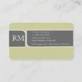 Carte De Visite Rencontre moyenne de palette verte parfaite simple (Dos)