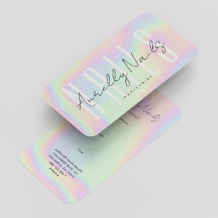Carte De Visite Rendez-vous à l'holographe manicuriste moderne Nai