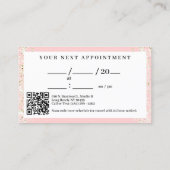 Carte De Visite Rendez-vous à l'ongle en Aquarelle rose et Rose (Dos)