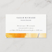 Carte De Visite Rendez-vous Abstrait d'aquarelle bleu jaune (Dos)