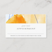 Carte De Visite Rendez-vous Abstrait d'aquarelle bleu jaune (Devant)