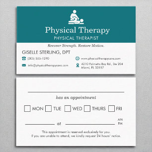 Carte De Visite Rendez-vous au bureau du médecin physiothérapeute