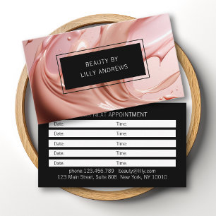 Carte De Visite Rendez-vous au Salon de Beauté Rose Pâle