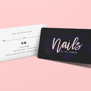 Carte De Visite Rendez-vous au Salon des ongles de lavage de mood
