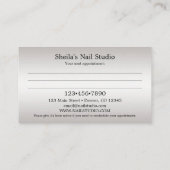 Carte De Visite Rendez-vous au Studio de Manucure avec Photo Perso (Dos)