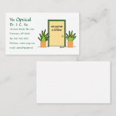 Carte De Visite Rendez-vous avec un dessin Optométriste Optique (Devant / Derrière)