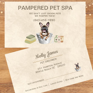 Carte De Visite Rendez-vous avec un Groomer pour animaux de compag